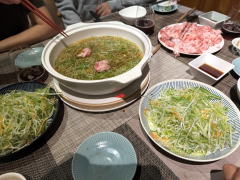 夕飯は豚肉とネギの奄美大島風鍋 夕飯は豚肉とネギの奄美大島風鍋