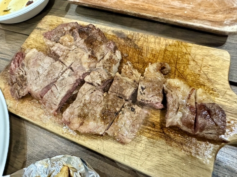 ステーキも焼けた ステーキも焼けた