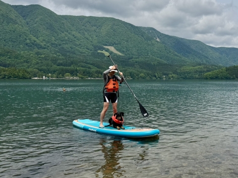 青木湖でSUP 青木湖でSUP