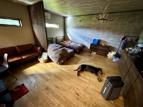 部屋の床で寝る 部屋の床で寝る